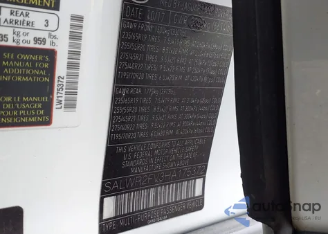 2017 Land Rover Range Rover Sport 3.0L V6 Supercharged Hse from USA, damaged, VIN SALWR2FV3HA175372